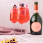 Flotador de Champagne con Sorbete de Frambuesa