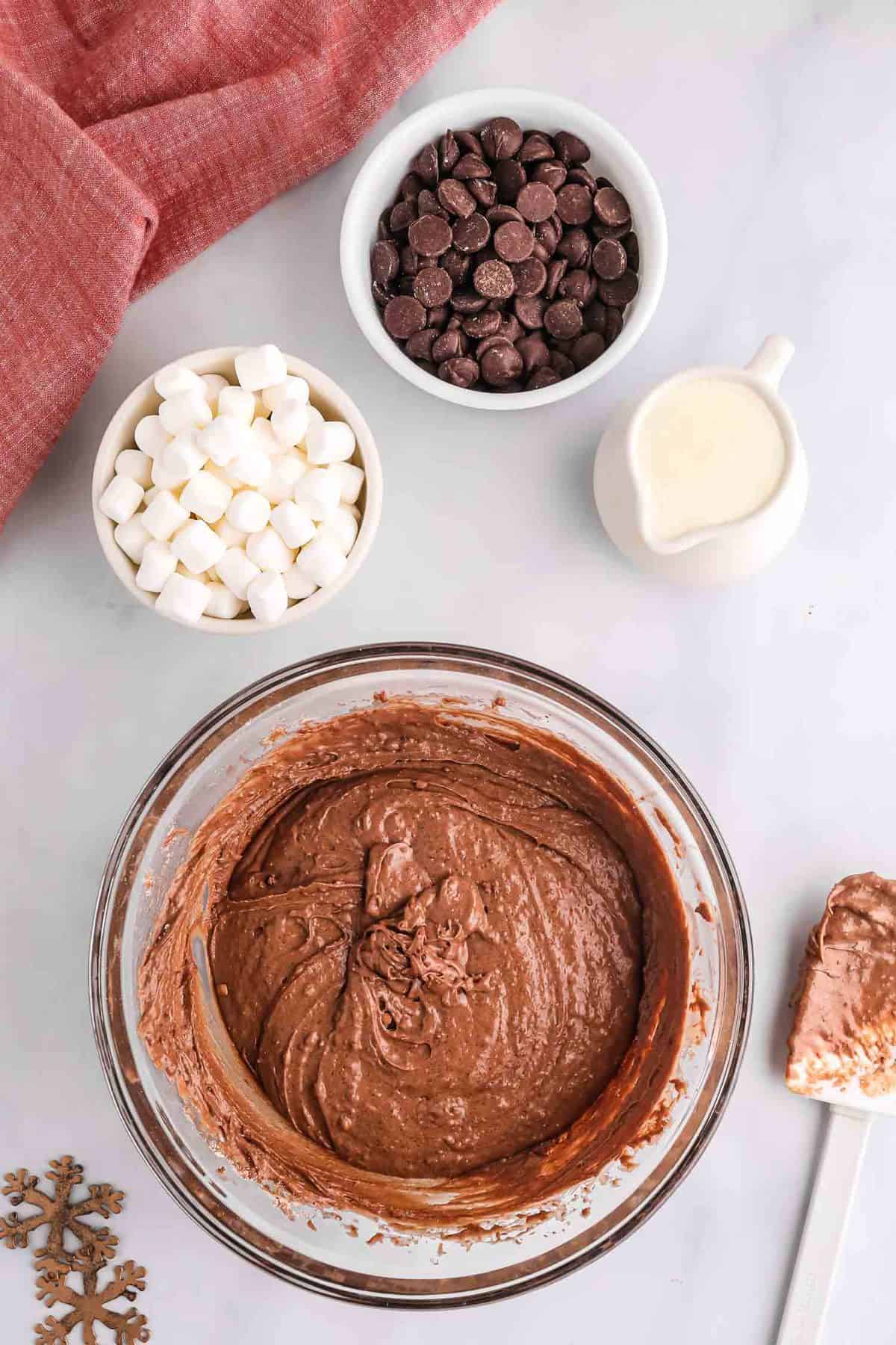 Masa de panqueque de chocolate.