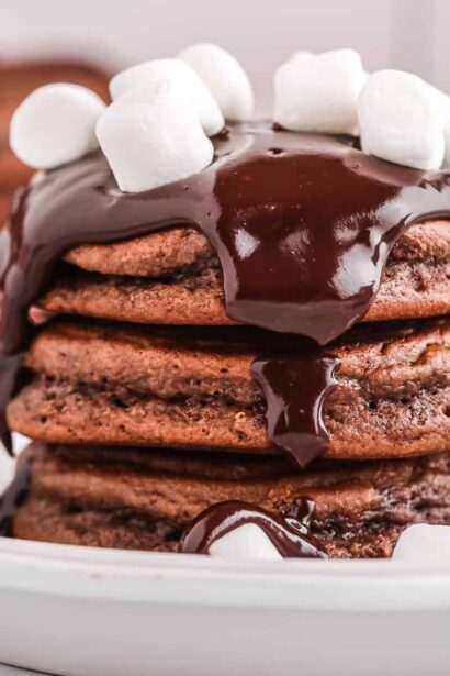 Panqueques de Chocolate Caliente con Ganache