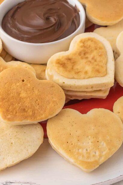 Mini Panqueques en Forma de Corazón