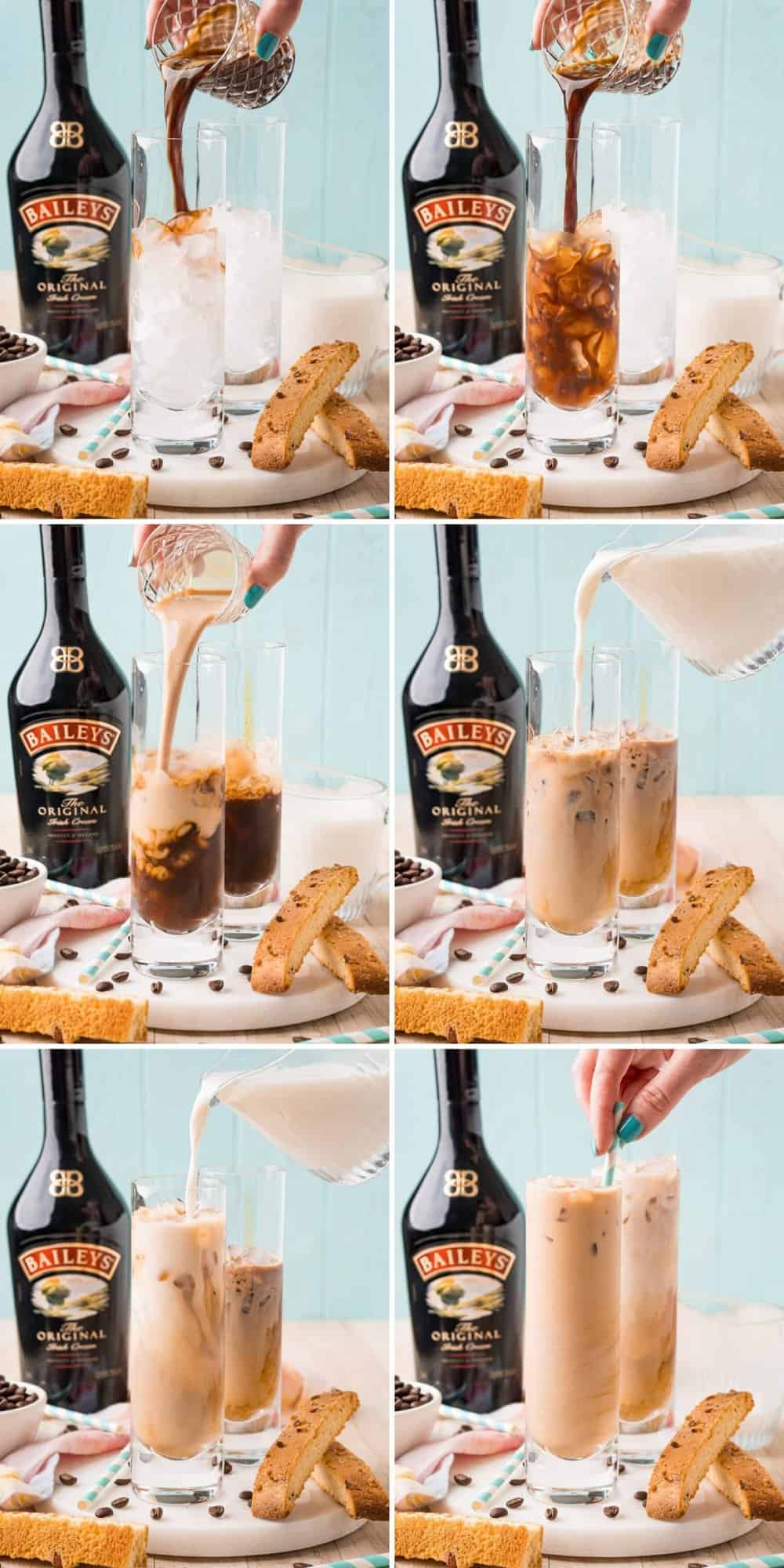 Pasos para hacer el latte helado.