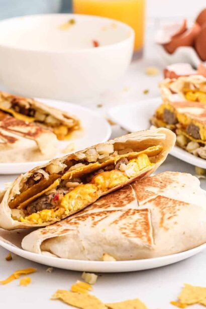 Crunchwraps de desayuno – salchicha y queso
