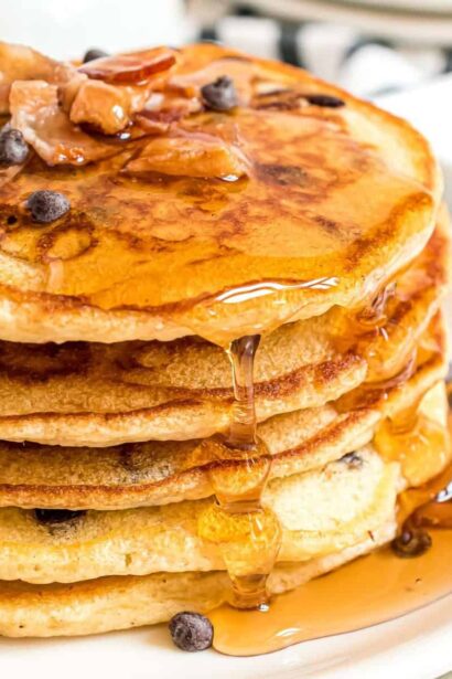 Panqueques de tocino y chispas de chocolate