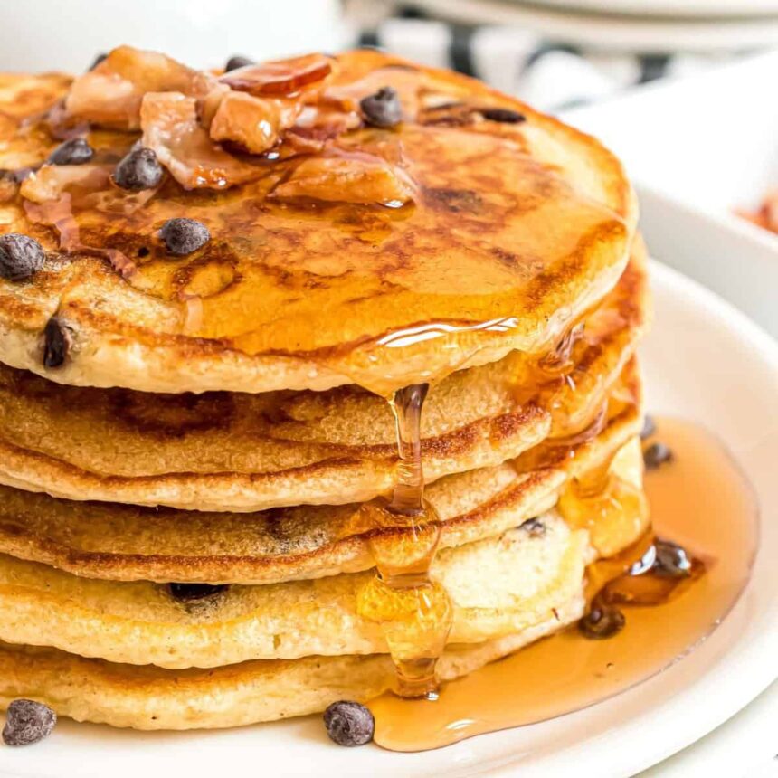 Panqueques de tocino y chispas de chocolate