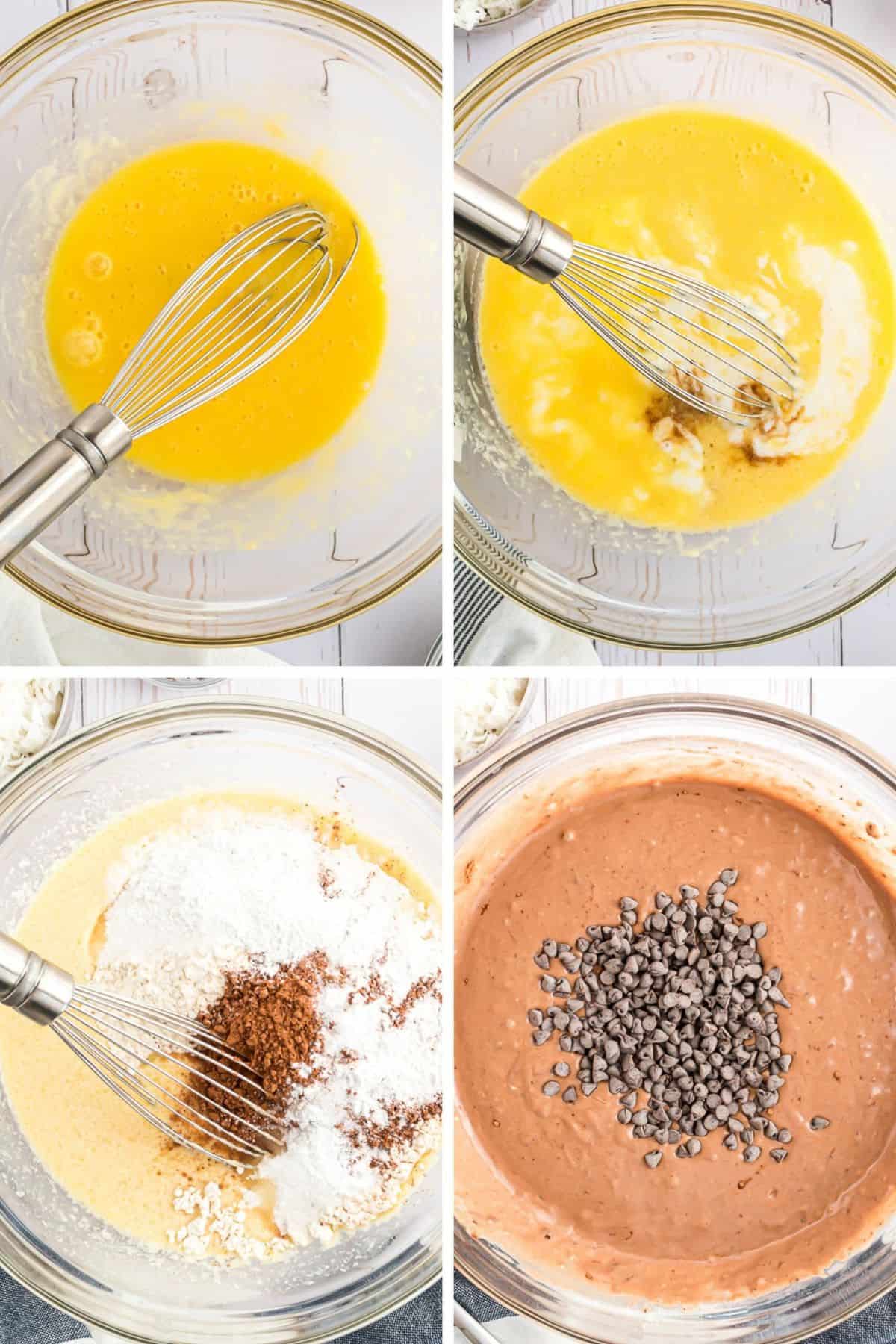 Cuatro pasos para hacer la masa de panqueques.
