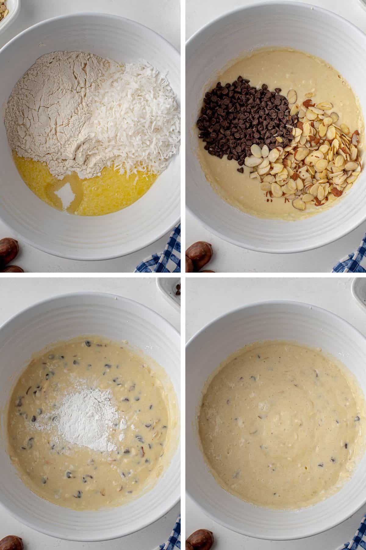 Ingredientes restantes para los panqueques Almond Joy.