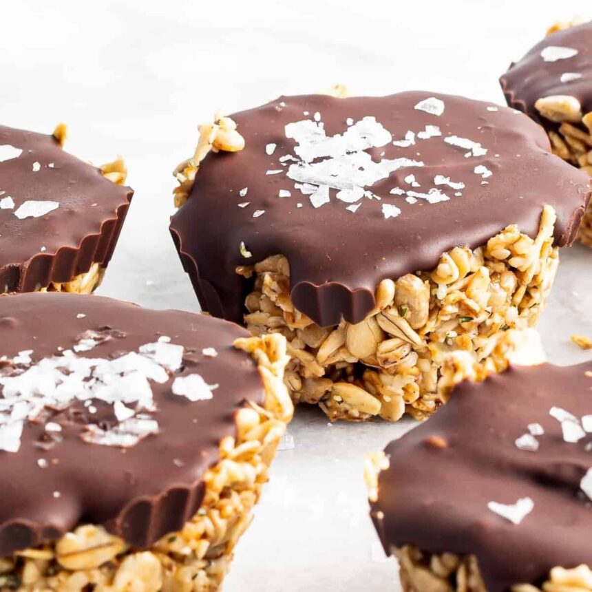 Tazas de Avena con Cobertura de Chocolate