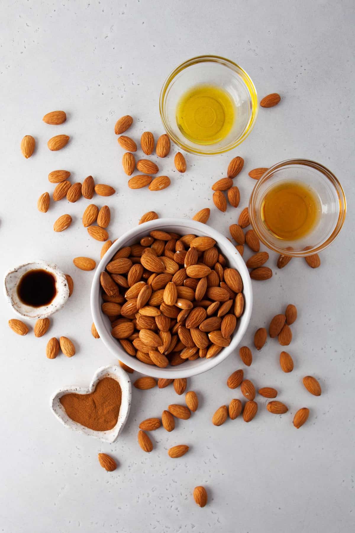 Vista aérea de los ingredientes necesarios para la receta.