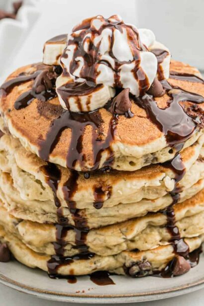 Panqueques de plátano con chispas de chocolate
