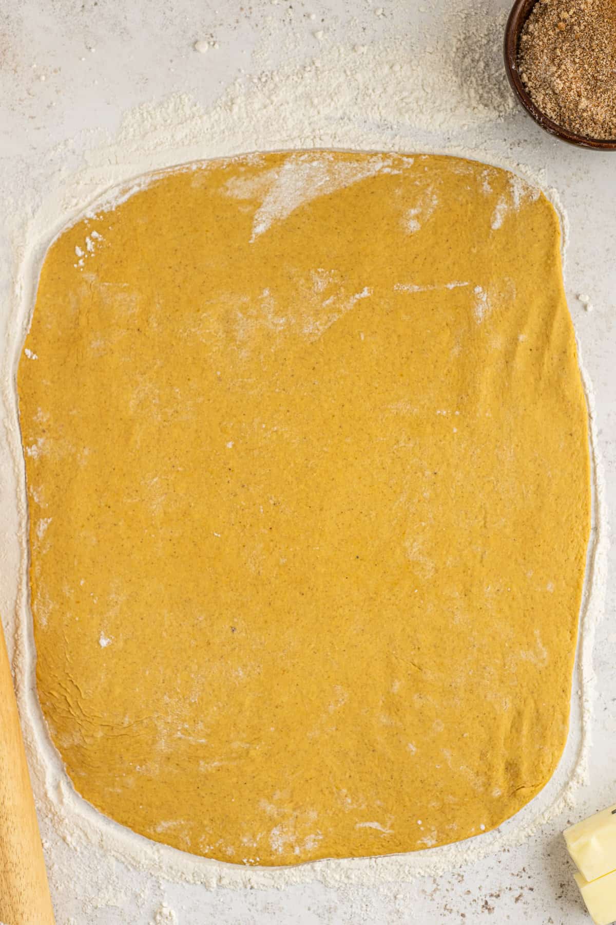 Masa extendida en un rectángulo.