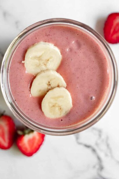 Batido de Fresa, Banana y Mantequilla de Maní