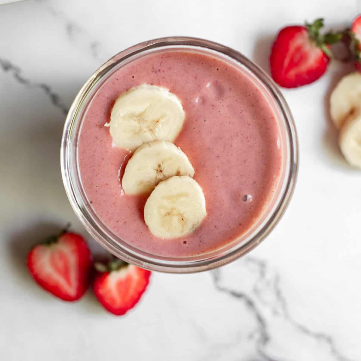 Batido de Fresa, Banana y Mantequilla de Maní